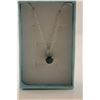 Image 2 : CERTIFIED DIAMONDS AND GREEN EMERALD NECKLACE - 1.1 CT ROUND CUT, STERLING SILVER, INCLUDES
