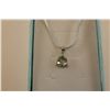 Image 2 : DIAMOND AND GREEN AMETHYST NECKLACE - 1.1CT TRILLION CUT AMETHYST, STERLING SILVER