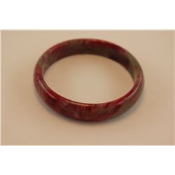 HAND CARVED GENUINE RED JADE BANGLE - TRANSLUCENT