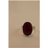 Image 2 : LARGE CUSTOM MADE RUBY RING, OVAL CUT, BEZEL SET