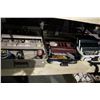 Image 2 : LARGE SHELF OF FISHING EQUIPMENT INCLUDING TACKLE BOXES, HOOKS, LURES, AND MORE