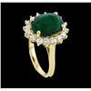 Image 4 : 4.52 ctw Emerald and Diamond Ring - 14KT Yellow Gold