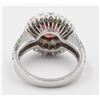 Image 1 : 1.63 ctw Pink Tourmaline and Diamond Ring - 14KT White Gold