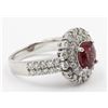 Image 2 : 1.63 ctw Pink Tourmaline and Diamond Ring - 14KT White Gold