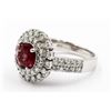 Image 3 : 1.63 ctw Pink Tourmaline and Diamond Ring - 14KT White Gold