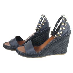 Valentino Garavani Rockstud Double Espadrille Wedge Sandals