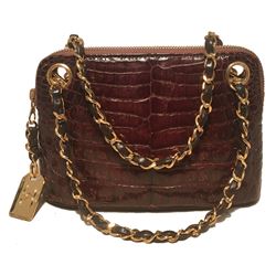 Chanel Vintage Brown Alligator Mini Handbag
