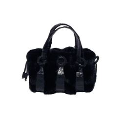Nancy Gonzalez Black Mink & Crocodile Handbag