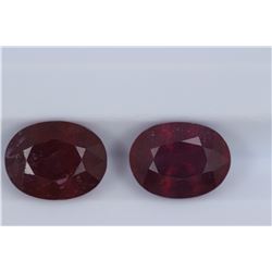 5.66ct Ruby Match pair Oval cut