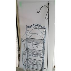 FOLDING BAKERS RACK AND HANGING PLANTER STAND