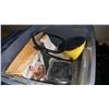 Image 2 : TOTE OF CAMPING GRILL, 2 CAMP CHAIRS, AND LOUNGER
