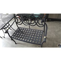 BLACK METAL PATIO BENCH