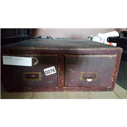 VINTAGE WOOD 2 DRAWER BOX