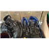 Image 2 : 2 PAIRS OF MOTORCYCLE BOOTS, STEEL TOE BOOTS, AND GLOVES