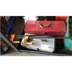 2 TOOLBOXES WITH CONTENTS AND 2 CLAMPS