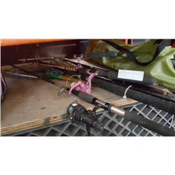 BUNDLE OF FISHING RODS AND NET