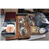 Image 1 : WOOD BOX W/ CONTENTS AND BOX OF ESTATE GOODS