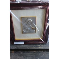 SILVER ITALIAN FRAMED RELIGIOUS ART