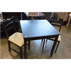 BLACK TABLE AND 2 CHAIRS