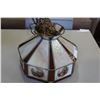 Image 1 : VINTAGE LEADED GLASS LIGHT FIXTURE