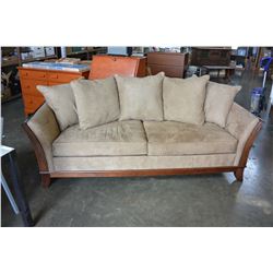 WOOD FRAMED MICROFIBER SOFA