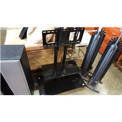 MODERN BLACK GLASS ENTERTAINMENT STAND