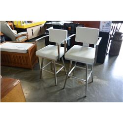 2 CHROME UPOLSTERED BAR STOOLS