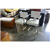 Image 1 : 2 CHROME UPOLSTERED BAR STOOLS
