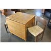 Image 1 : DROPLEAF TABLE AND TWO RUSH SEAT CHAIRS