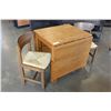 Image 2 : DROPLEAF TABLE AND TWO RUSH SEAT CHAIRS