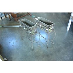 2 METAL BASE PLANTER STANDS