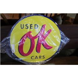 OK USED CARS TIN SIGNS