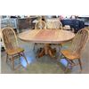 Image 1 : PAW FOOT PEDESTLE TABLE AND FOUR HOOPBACK CHAIRS