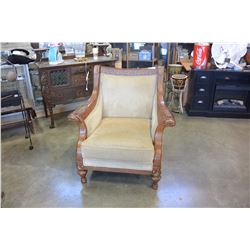 WOOD FRAMED OVERSIZED CHAIR