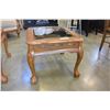 Image 3 : PAIR OF OAK GLASS TOP END TABLES