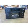 Image 1 : BLACK MANTLE WITH STORAGE AND FIREPLACE