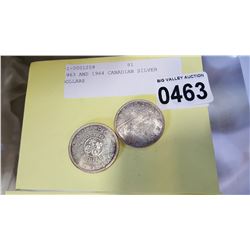 1963 AND 1964 CANADIAN SILVER DOLLARS