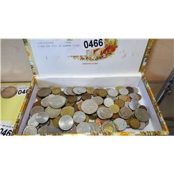 CIGAR BOX FULL OF GERMAN COINS