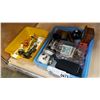 Image 1 : TRAY OF CURRENCY SCALES, COLLECTABLES, AND LIQUOR BOTTLE SPOUTS