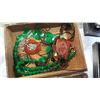 Image 2 : VINTAGE BRASS JEWELLRY BOX WITH JADE JEWELLRY ETC.