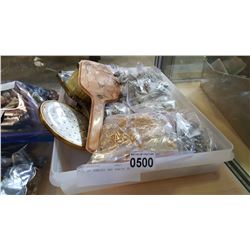 TRAY OF JEWELRY AND VANITY SET