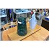 Image 3 : TALL DECORATIVE BUCKET AND BLUE GLASS HANDLED CONTAINER