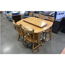 MAPLE DINNING TABLE W/ LEAF AND 4 CHAIRS