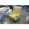 Image 2 : TAN UPHOLSTERED WINGBACK CHAIR