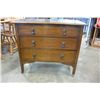 Image 2 : VINTAGE WALNUT 3 DRAWER DRESSER ON METAL CASTORS
