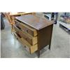 Image 3 : VINTAGE WALNUT 3 DRAWER DRESSER ON METAL CASTORS