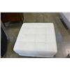 Image 3 : WHITE LEATHER OTTOMAN