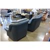 Image 4 : BLUE LEATHER LOVE SEAT AND ARMCHAIR