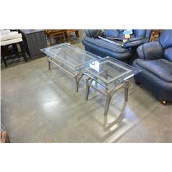 GLASS TOP COFFEE AND END TABLE