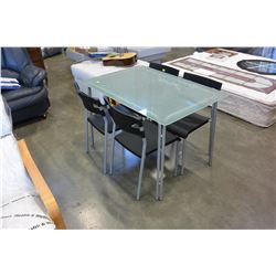 GLASS TOP DINING TABLE AND 4 CHAIRS